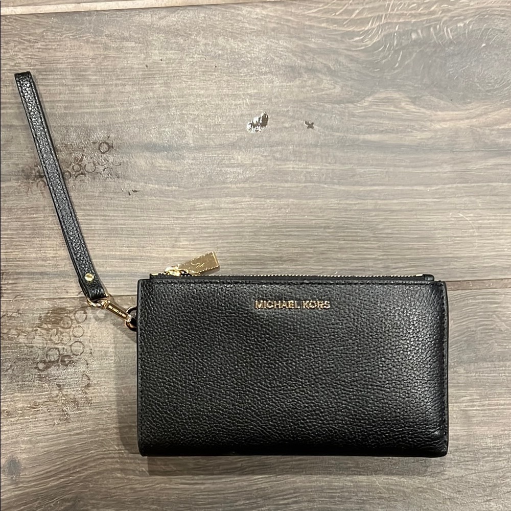 Michael Kors Black Textured Wristlet